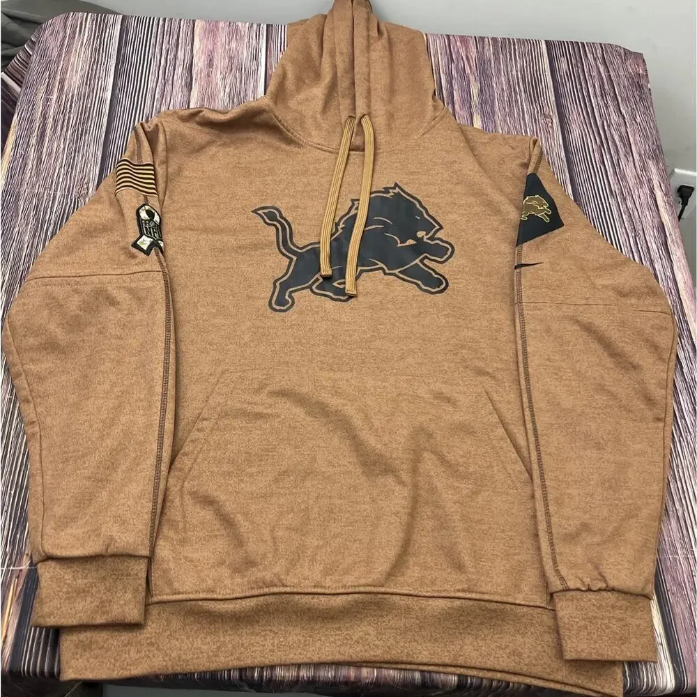 Detroit Lions NFL On Field Hoodie Nike Salute Military Style Mens Size XL
